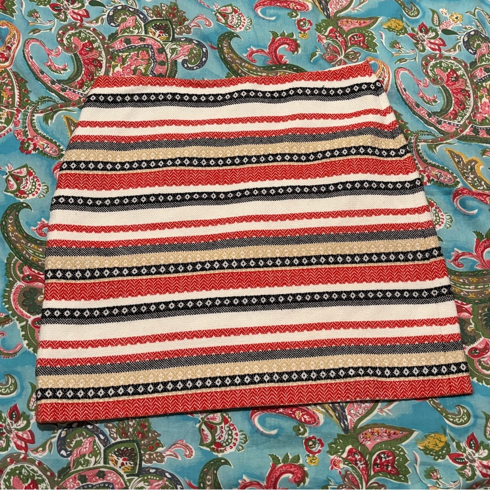 Ann Taylor LOFT fall color striped pencil skirt size 12 Petite